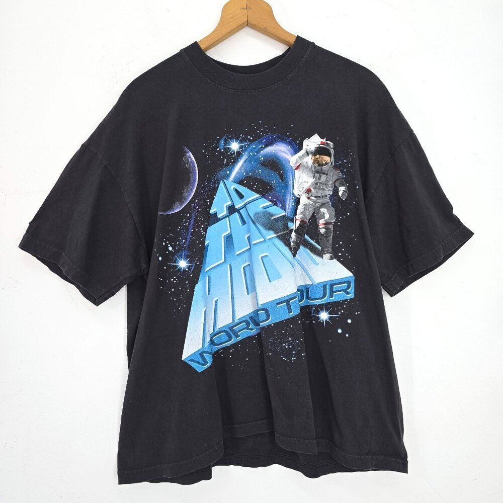 Kid Cudi 2022  To the Moon World Tour Black Rap T-Shirt Size L